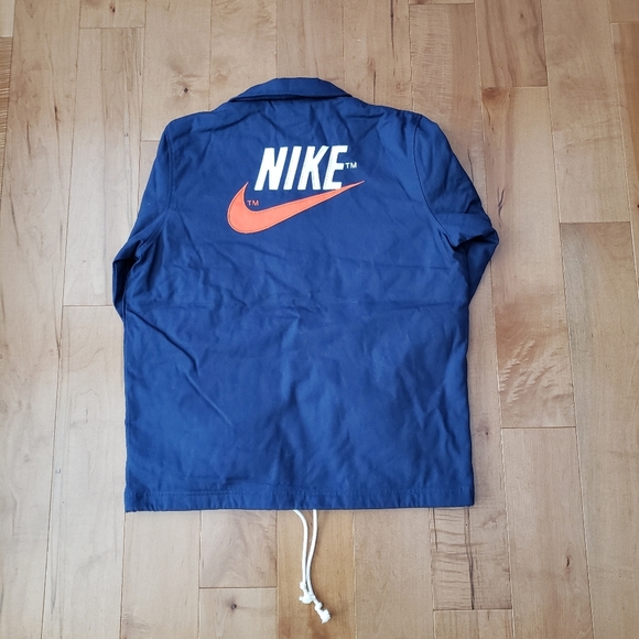 Nike Trend Embroidered Logo Therma Fit Canvas Jacket Size M Dark Blue DM5275-410 - Picture 6 of 11